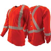 Atlas Guardian&reg; FR/AR Henley Shirts with 2" Striping, X-Small, High Visibility Orange Helyx Safety & Industrial Supplies