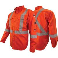 Atlas Guardian&reg; FR/AR Work Shirts with 2" Striping, X-Small, High Visibility Orange Helyx Safety & Industrial Supplies