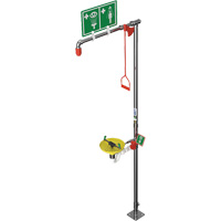 Douche combin&eacute;e avec cuvette ouverte en ABS et entr&eacute;e sup&eacute;rieure, Socle Helyx Safety & Industrial Supplies