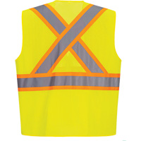 Veste de s&eacute;curit&eacute; &agrave; bandes contrastantes, Jaune lime haute visibilit&eacute;, Petit, Polyester Helyx Safety & Industrial Supplies