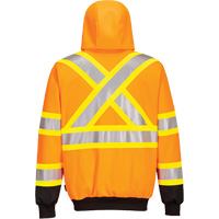 Contrast-Striped Safety Hoodie, Small, Black/High Visibility Orange Helyx Safety & Industrial Supplies