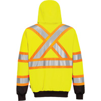 Contrast-Striped Safety Hoodie, Small, Black/High Visibility Lime-Yellow Helyx Safety & Industrial Supplies