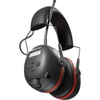Black & Red Air Defender AM/FM Earmuffs, Headband Style, 24 dB Helyx Safety & Industrial Supplies