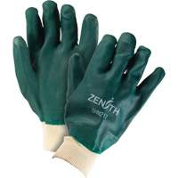 Double Dipped Green Gloves, 10" L, PVC, Cotton Jersey Inner Lining, 70-mil Helyx Safety & Industrial Supplies