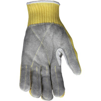 Gants de travail r&eacute;sistant &agrave; la coupe CutPro avec paume en cuir fendu, Taille Petit, Calibre 7, Enveloppe en Kevlar, ASTM ANSI niveau A3 Helyx Safety & Industrial Supplies