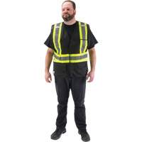 CSA Compliant Surveyor Vest, Black, Medium, Polyester Helyx Safety & Industrial Supplies