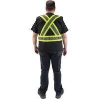 CSA Compliant Surveyor Vest, Black, Medium, Polyester Helyx Safety & Industrial Supplies