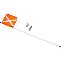 Heavy-Duty Safety Whip, Threaded Mount, 5' High, Orange with Reflective X Helyx Safety & Industrial Supplies