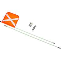 Heavy-Duty Safety Whip, Threaded Mount, 8' High, Orange with Reflective X Helyx Safety & Industrial Supplies