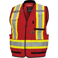 6678 High-Visibility Antimicrobial Mesh-Back Surveyor Vest, Red, Small, Polyester Helyx Safety & Industrial Supplies