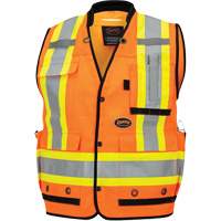 6680 High-Visibility Antimicrobial Mesh-Back Surveyor Vest, High Visibility Orange, Small, Polyester Helyx Safety & Industrial Supplies