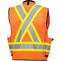 6680 High-Visibility Antimicrobial Mesh-Back Surveyor Vest, High Visibility Orange, Small, Polyester Helyx Safety & Industrial Supplies