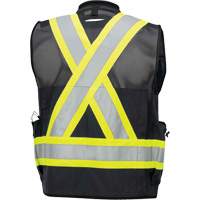 6679 High-Visibility Antimicrobial Mesh-Back Surveyor Vest, Black, Small, Polyester Helyx Safety & Industrial Supplies