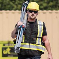 6679 High-Visibility Antimicrobial Mesh-Back Surveyor Vest, Black, Small, Polyester Helyx Safety & Industrial Supplies
