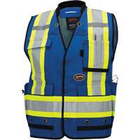6681 High-Visibility Antimicrobial Mesh-Back Surveyor Vest, Royal Blue, Small, Polyester Helyx Safety & Industrial Supplies
