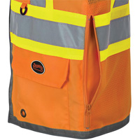 Pioneer Mesh Back Zip Front Surveyor Safety Vest, High Visibility Orange, Small, Polyester Helyx Safety & Industrial Supplies