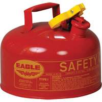 Bidon de s&eacute;curit&eacute; pour les produits inflammables, Type I, Acier galvanis&eacute;, 2 gal. US, Rouge, Homologu&eacute; FM/List&eacute; UL/ULC Helyx Safety & Industrial Supplies