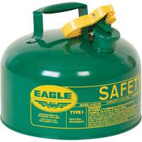 Bidon de s&eacute;curit&eacute; pour les combustibles, Type I, Acier galvanis&eacute;, 2 gal. US, Vert, Homologu&eacute; FM/List&eacute; UL/ULC Helyx Safety & Industrial Supplies