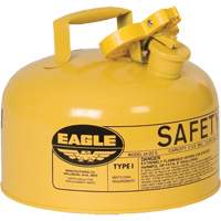 Bidon de s&eacute;curit&eacute; pour le diesel, Type I, Acier galvanis&eacute;, 2 gal. US, Jaune, Homologu&eacute; FM/List&eacute; UL/ULC Helyx Safety & Industrial Supplies