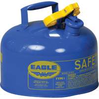 Bidon de s&eacute;curit&eacute; pour le k&eacute;ros&egrave;ne, Type I, Acier galvanis&eacute;, 2,5 gal. US, Bleu, Homologu&eacute; FM/List&eacute; UL/ULC Helyx Safety & Industrial Supplies