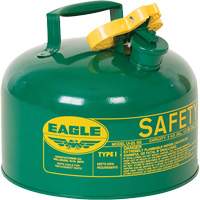 Bidon de s&eacute;curit&eacute; pour les combustibles, Type I, Acier galvanis&eacute;, 2,5 gal. US, Vert, Homologu&eacute; FM/List&eacute; UL/ULC Helyx Safety & Industrial Supplies