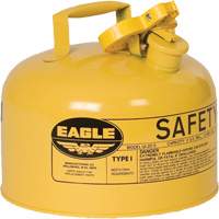 Bidon de s&eacute;curit&eacute; pour le diesel, Type I, Acier galvanis&eacute;, 2,5 gal. US, Jaune, Homologu&eacute; FM/List&eacute; UL/ULC Helyx Safety & Industrial Supplies