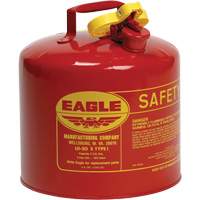 Bidon de s&eacute;curit&eacute; pour les produits inflammables, Type I, Acier galvanis&eacute;, 5 gal. US, Rouge, Homologu&eacute; FM/List&eacute; UL/ULC Helyx Safety & Industrial Supplies