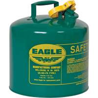 Bidon de s&eacute;curit&eacute; pour les combustibles, Type I, Acier galvanis&eacute;, 5 gal. US, Vert, Homologu&eacute; FM/List&eacute; UL/ULC Helyx Safety & Industrial Supplies