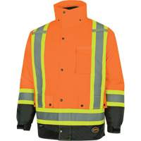 5056 Pioneer&reg; Yukon 7-in-1 Waterproof Winter Safety Parka, Polyester, Black/High Visibility Orange, X-Small Helyx Safety & Industrial Supplies