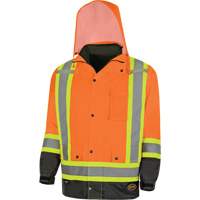 5056 Pioneer&reg; Yukon 7-in-1 Waterproof Winter Safety Parka, Polyester, Black/High Visibility Orange, X-Small Helyx Safety & Industrial Supplies