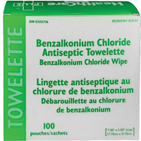 Serviette au chlorure de benzalkonium BZK, Serviette, Antiseptique Helyx Safety & Industrial Supplies