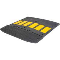 Speed Hump with End Caps, Rubber, 2' L x 36" W x 1-1/4" H Helyx Safety & Industrial Supplies
