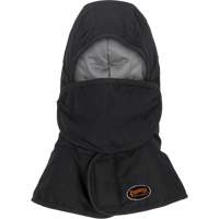 Pioneer 765A Flame-Resistant Quilted Hard Hat Liner with Long Neck & Detachable Mouthpiece, Black/Grey, Cotton/FR-Tech&reg;/Modacrylic/Nylon Helyx Safety & Industrial Supplies