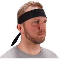 Chill-Its 6702 Cooling Headband with Embedded Polymers & Tie Closure, Black Helyx Safety & Industrial Supplies