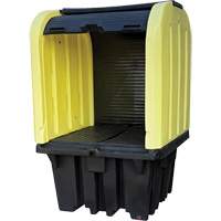 Yellow Roll Top Hardcover Spill Pallet, 65" L x 65" W x 101" H, 5000 lbs. Load Capacity Helyx Safety & Industrial Supplies