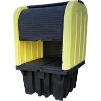 Yellow Roll Top Hardcover Spill Pallet, 65" L x 65" W x 101" H, 5000 lbs. Load Capacity Helyx Safety & Industrial Supplies