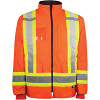 High-Visibility 7-in-1 Jacket, Polyester, High Visibility Orange, X-Small Helyx Safety & Industrial Supplies