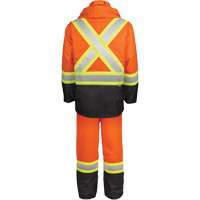 Ensemble de pluie haute visibilit&eacute; en tissu 150 deniers, Polyester, Petit, Orange haute visibilit&eacute; Helyx Safety & Industrial Supplies