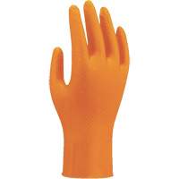 709HVO High-Visibility Disposable Gloves, 7/Small, Nitrile, 8-mil, Powder-Free, Orange Helyx Safety & Industrial Supplies