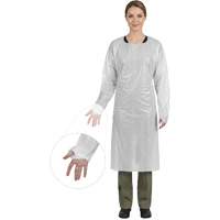 Blouse CoverMe avec passe-pouces, Taille unique, Blanc, Poly&eacute;thyl&egrave;ne Helyx Safety & Industrial Supplies