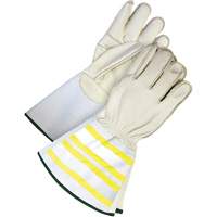 High-Visibility Utility Gloves with 6.25" Cuff, Small, Grain Cowhide Palm Helyx Safety & Industrial Supplies