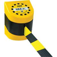 HAZLOK Safety Barrier System, Plastic, Magnetic Mount, 30', Black and Yellow Tape Helyx Safety & Industrial Supplies