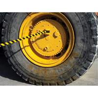 HAZLOK Safety Barrier System, Plastic, Magnetic Mount, 30', Black and Yellow Tape Helyx Safety & Industrial Supplies