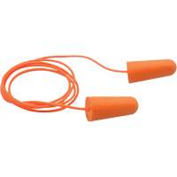 Bouchons d'oreilles coniques jetables en mousse de PU orange SEALTEC33, Avec cordon, Vrac - Boîte, 33 dB NRR, Taille unique Helyx Safety & Industrial Supplies