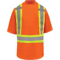 T-shirt de s&eacute;curit&eacute; doubl&eacute; de bambou Viking, Polyester, Petit, Orange haute visibilit&eacute; Helyx Safety & Industrial Supplies