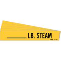 Marqueurs de tuyau LB. Steam, Autocollant, 2-1/4" h x 2-3/4" la, Noir sur jaune Helyx Safety & Industrial Supplies