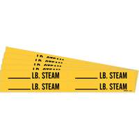 Marqueurs de tuyau avec espace vierge suivi de LB. Steam, Autocollant, 1-1/8" h x 7" la, Noir sur jaune Helyx Safety & Industrial Supplies