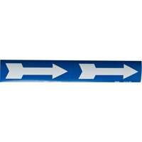 Arrow Pipe Markers, Self-Adhesive, 4" H x 12" W, White on Blue Helyx Safety & Industrial Supplies