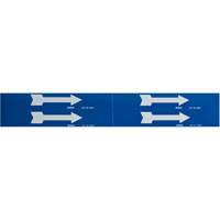 Arrow Pipe Markers, Self-Adhesive, 1-1/8" H x 7" W, White on Blue Helyx Safety & Industrial Supplies