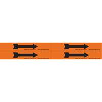 Arrow Pipe Markers, Self-Adhesive, 1-1/8" H x 7" W, Black on Orange Helyx Safety & Industrial Supplies